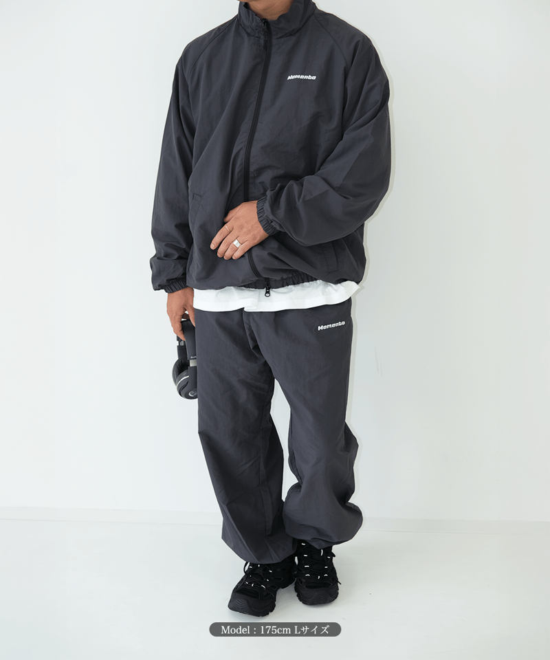 memento ナイロン セットアップ　 Charcoal サイズM Charcoal】nylon track jacket | Memento