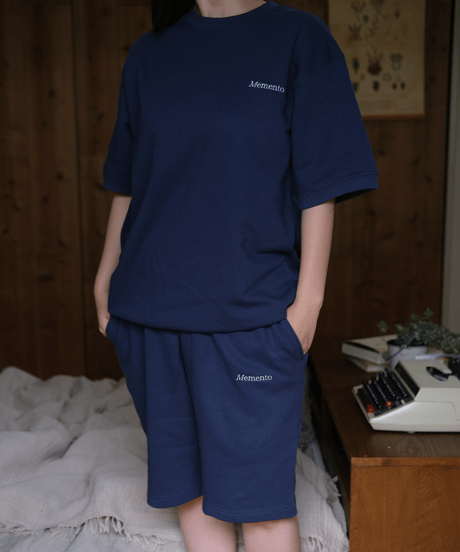 【Navy】 sweat short pants