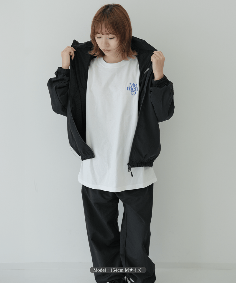 Black】nylon track jacket | Memento