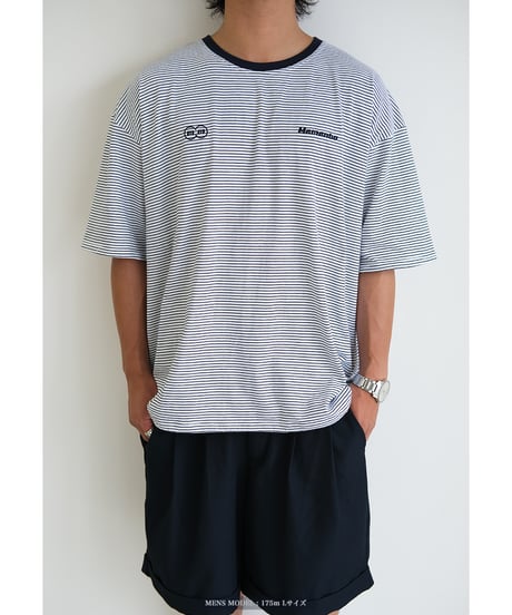【White】裾ドローコード border tee