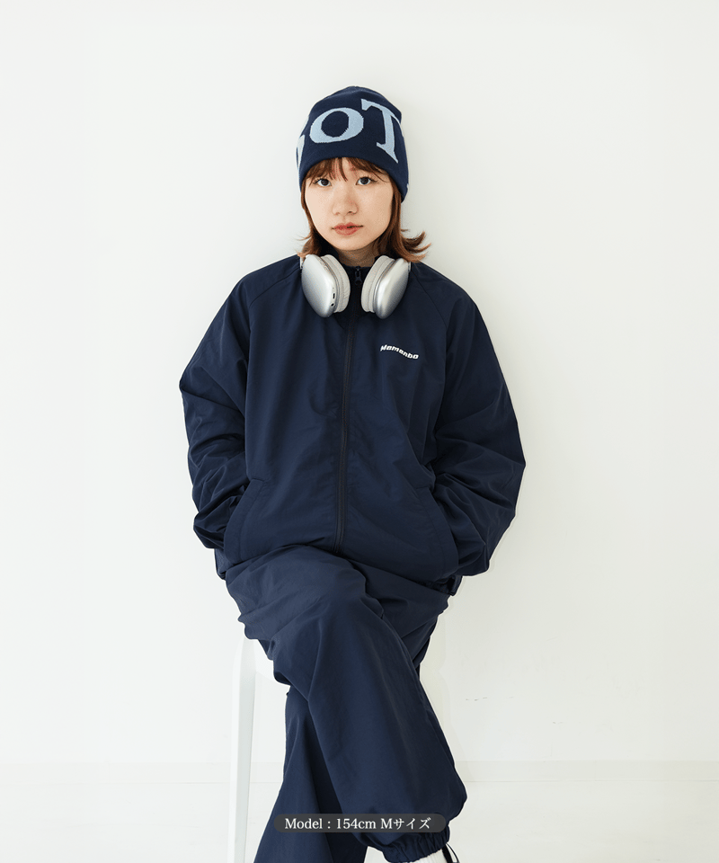 Navy】nylon track jacket | Memento