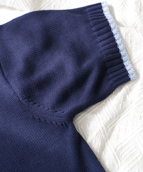 【Navy×Blue】polo knit