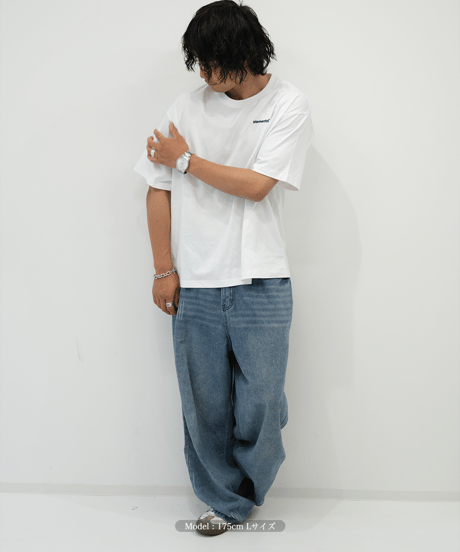 【White】logo tee