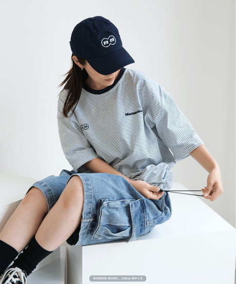 【White】裾ドローコード border tee