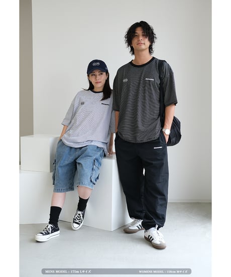 【Black】裾ドローコード border tee