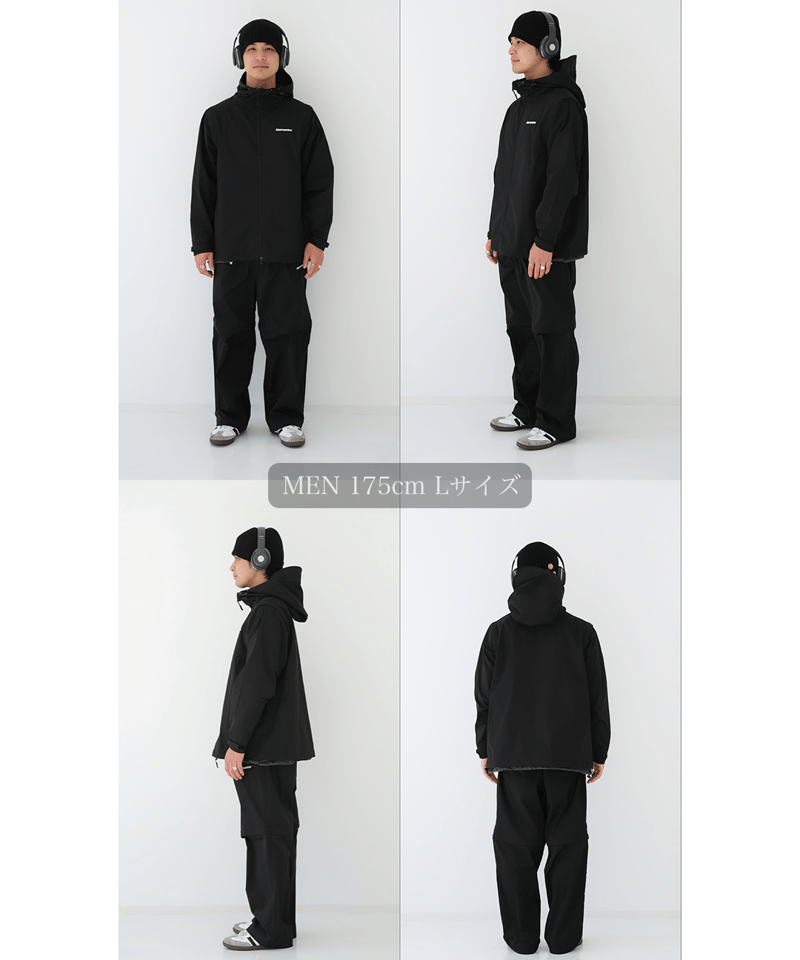 Black】撥水加工＆2WAY Nylon Jacket | Memento