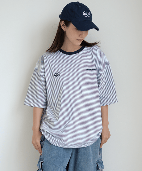 【White】裾ドローコード border tee