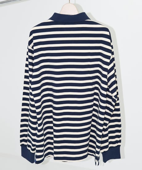 【Beige】border L/S polo