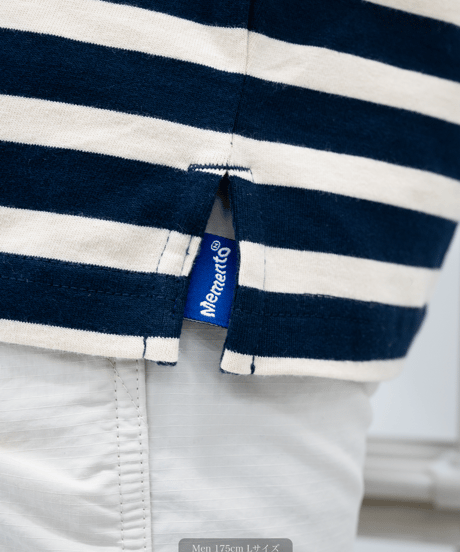 【Beige】border L/S polo
