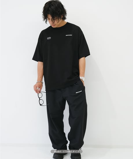 【Black】nylon track pants
