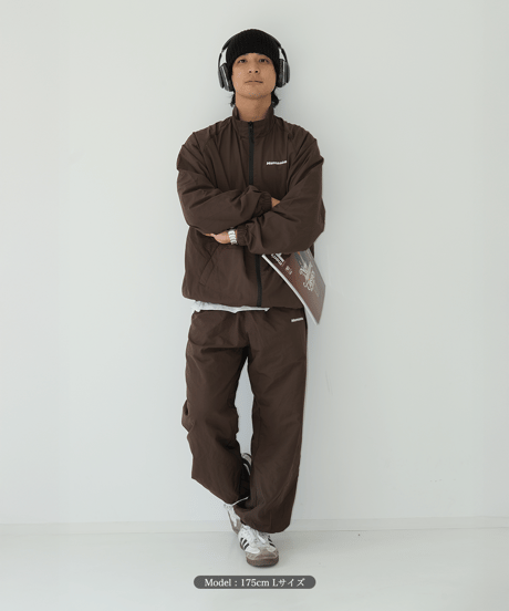 【Brown】nylon track jacket