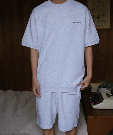 【Gray】 sweat short pants