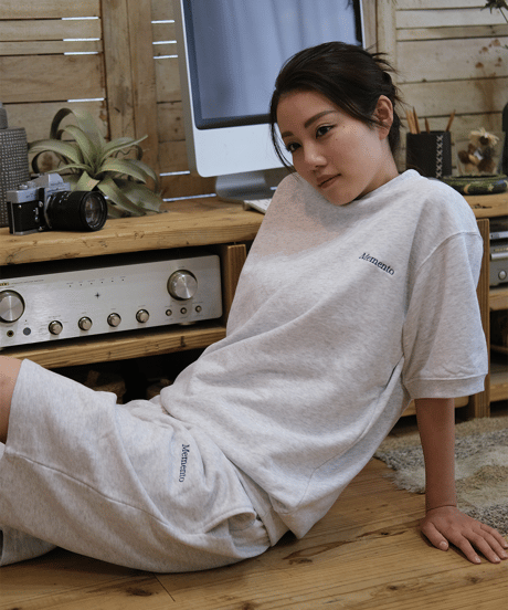 【Gray】short sleeve sweat tee