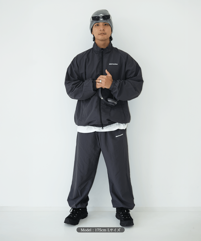 memento ナイロン セットアップ　 Charcoal サイズM Charcoal】nylon track jacket | Memento