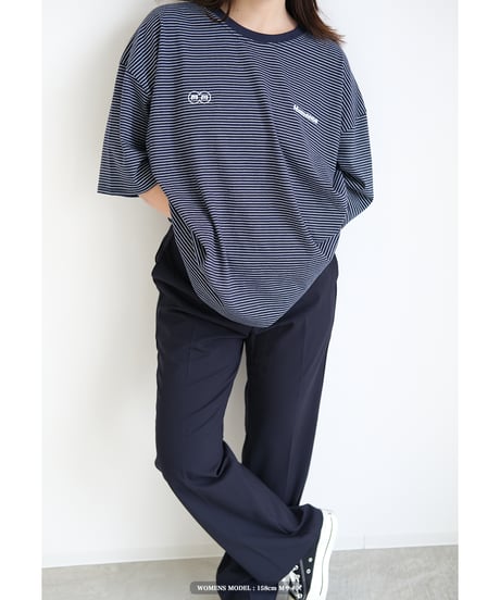 【Navy】裾ドローコード border tee