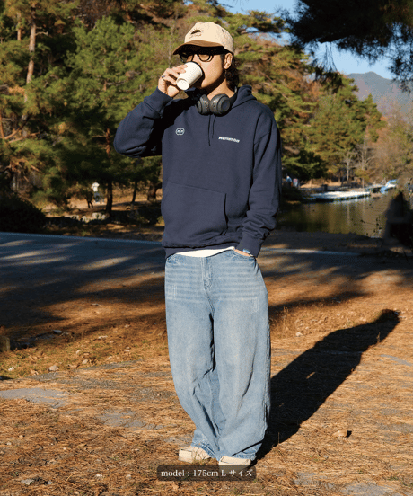 【Navy】logo hoodie