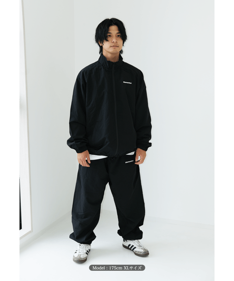 【Black】nylon track pants