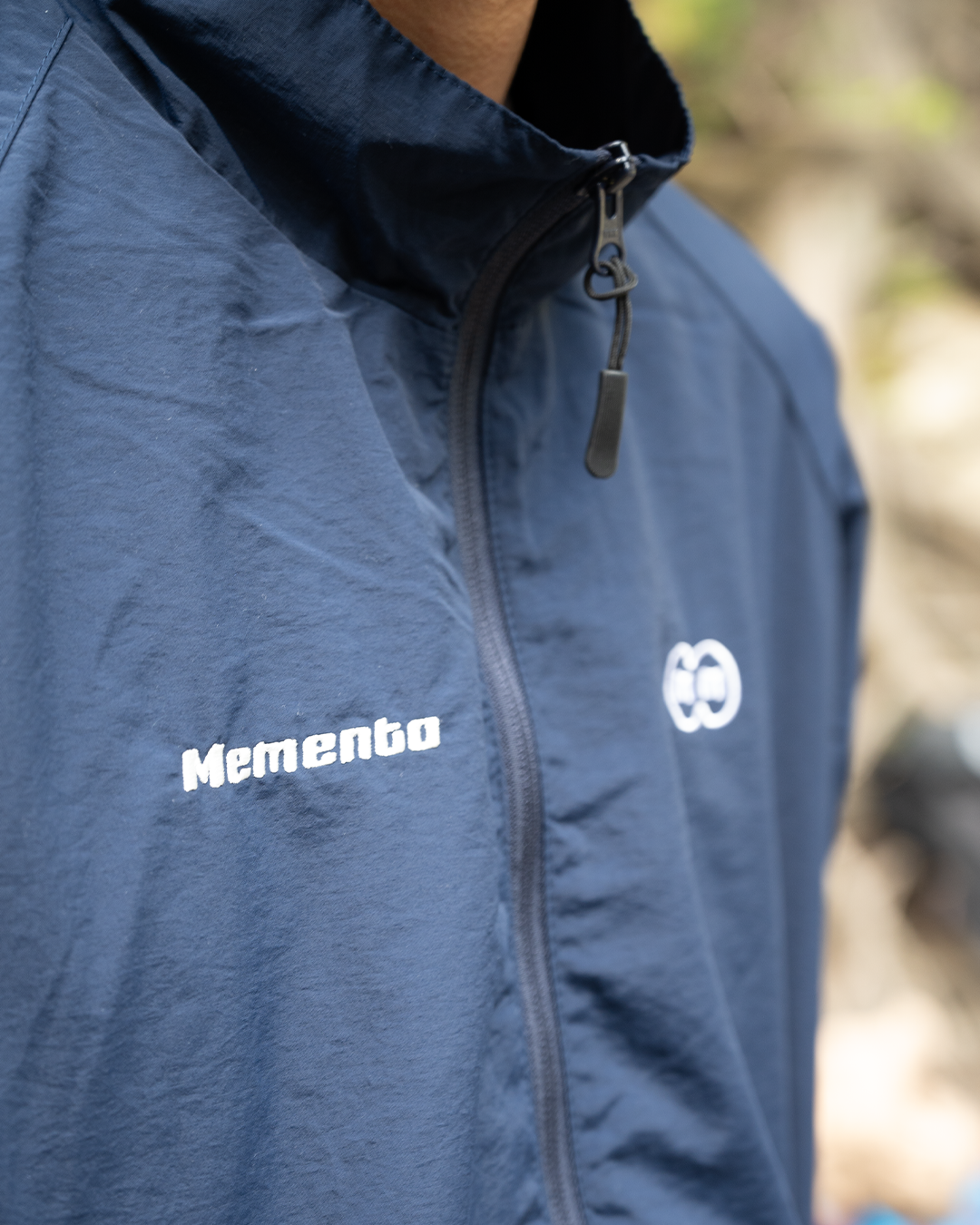 Navy】nylon track jacket | Memento