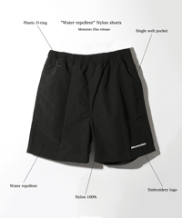 【Black】撥水加工 nylon shorts