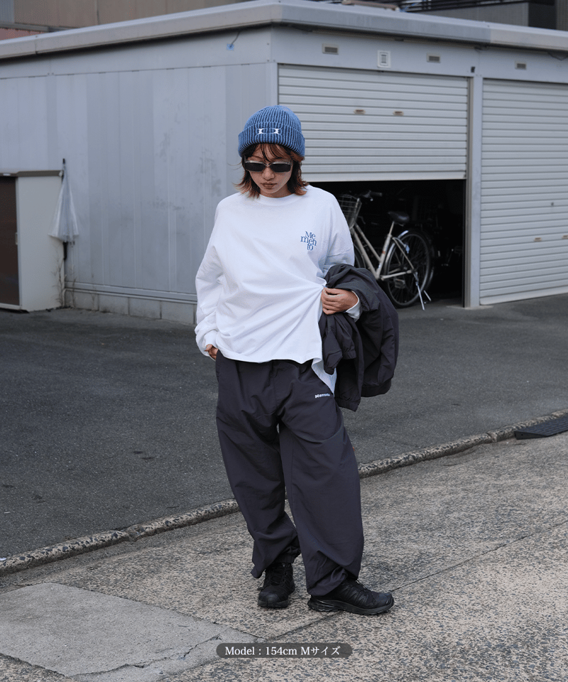 Charcoal】nylon track pants | Memento