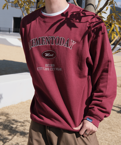 【Burgundy】College Sweat