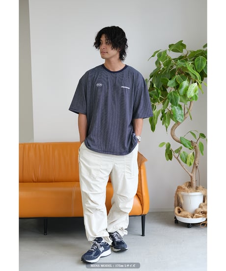 【Navy】裾ドローコード border tee