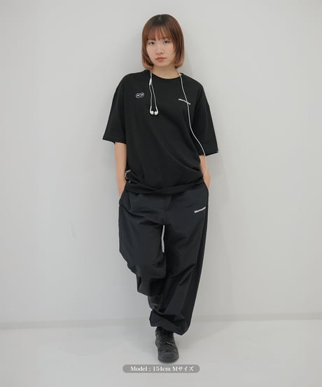【Black】nylon track pants