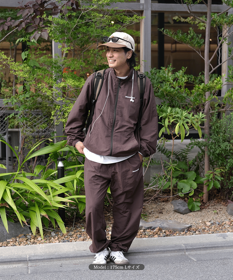 Brown】nylon track jacket | Memento