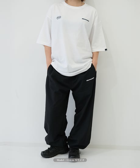 【Black】nylon track pants
