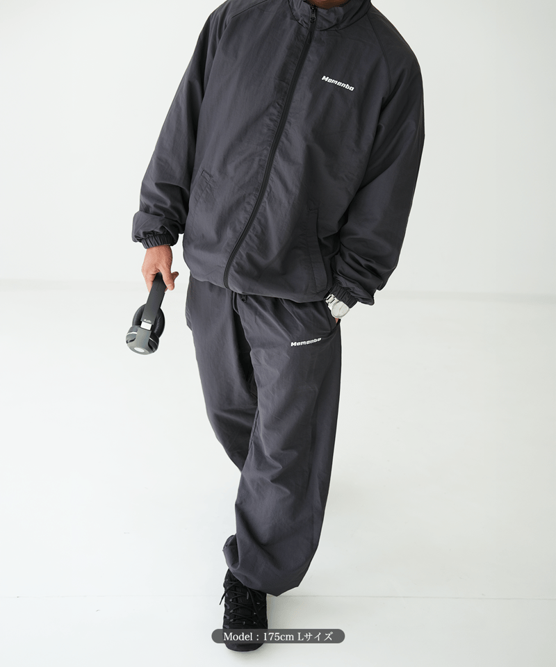 Charcoal】nylon track pants | Memento