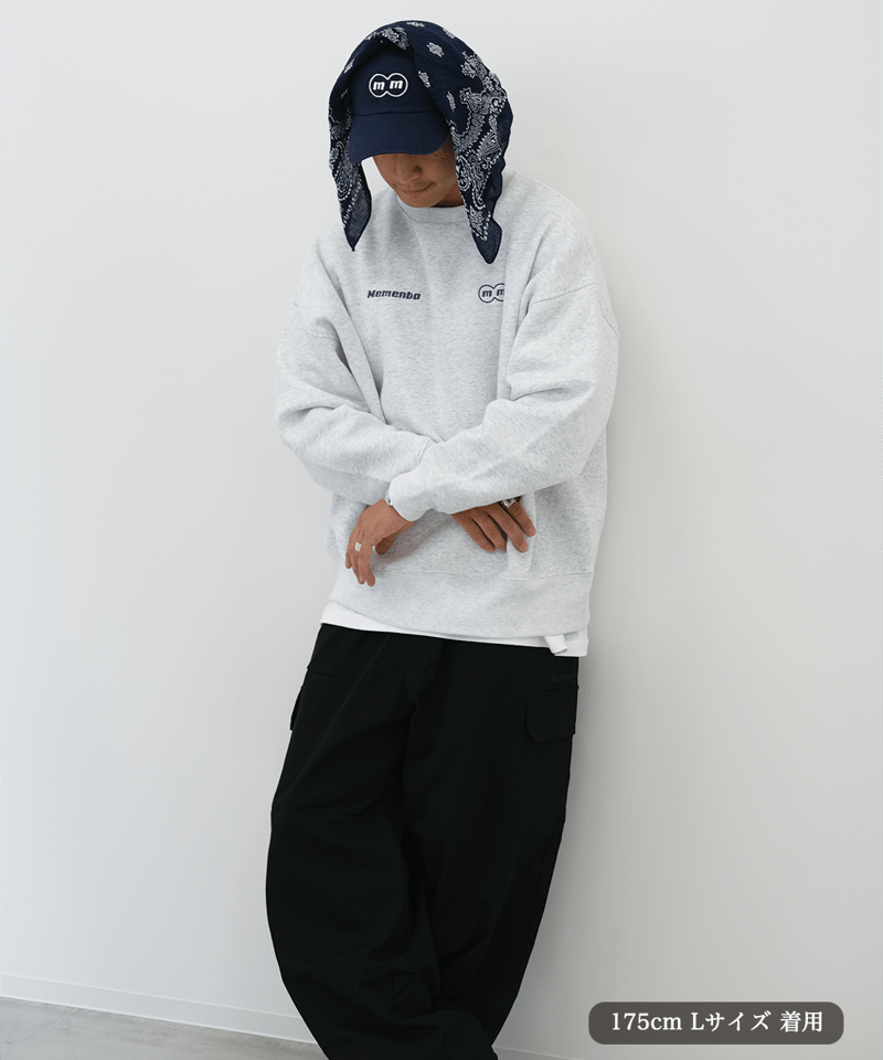 Gray】T/C logo crew neck sweat | Memento