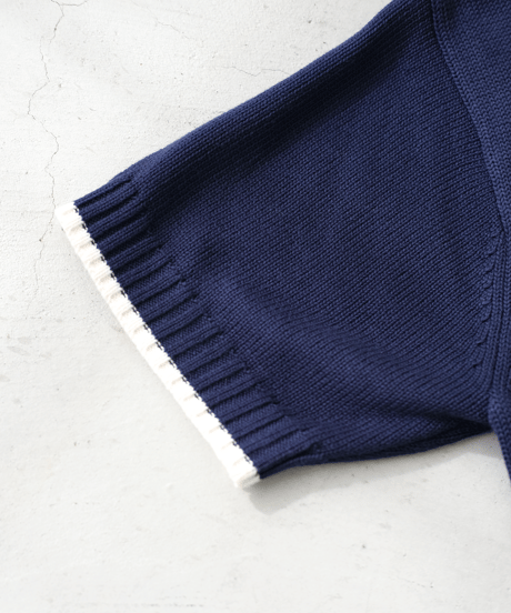 【Navy×Ivory】polo knit