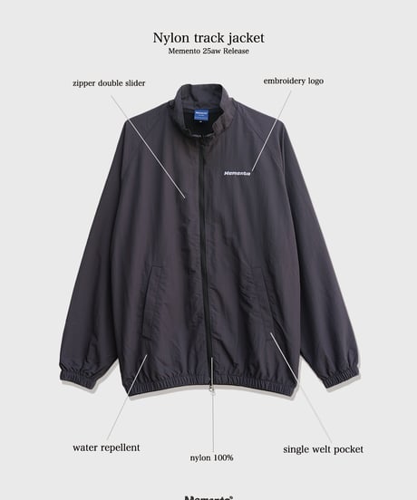 【Charcoal】nylon track jacket