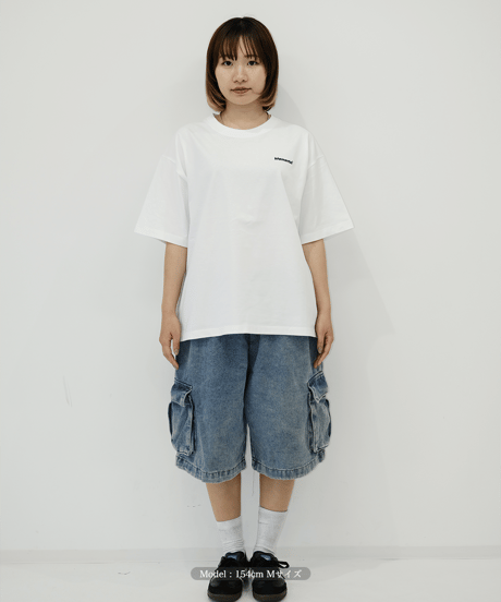 【White】logo tee