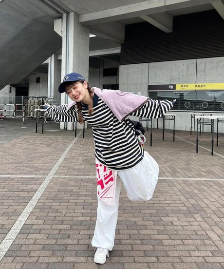 【Beige】border L/S polo