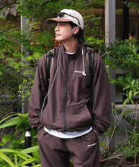 【Brown】nylon track jacket