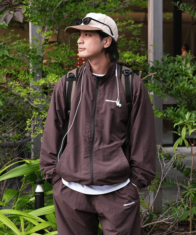 Brown】nylon track jacket | Memento