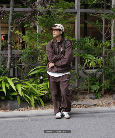 【Brown】nylon track pants