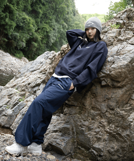 【Navy】nylon track pants