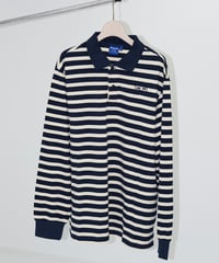 【Beige】border L/S polo