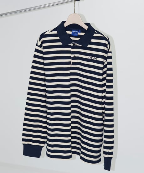 【Beige】border L/S polo