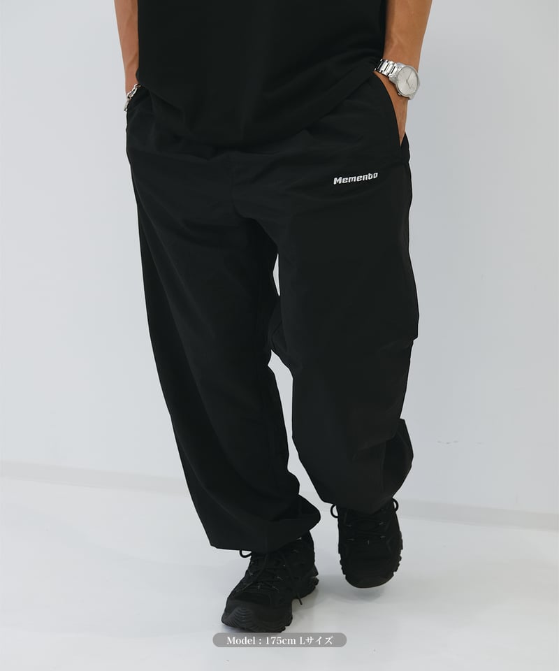 Black】nylon track pants | Memento