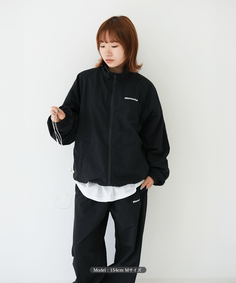 Black】nylon track jacket | Memento