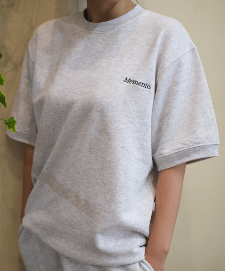 【Gray】short sleeve sweat tee