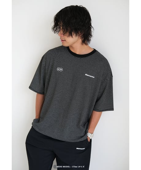 【Black】裾ドローコード border tee