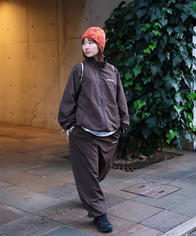 Brown】nylon track jacket | Memento
