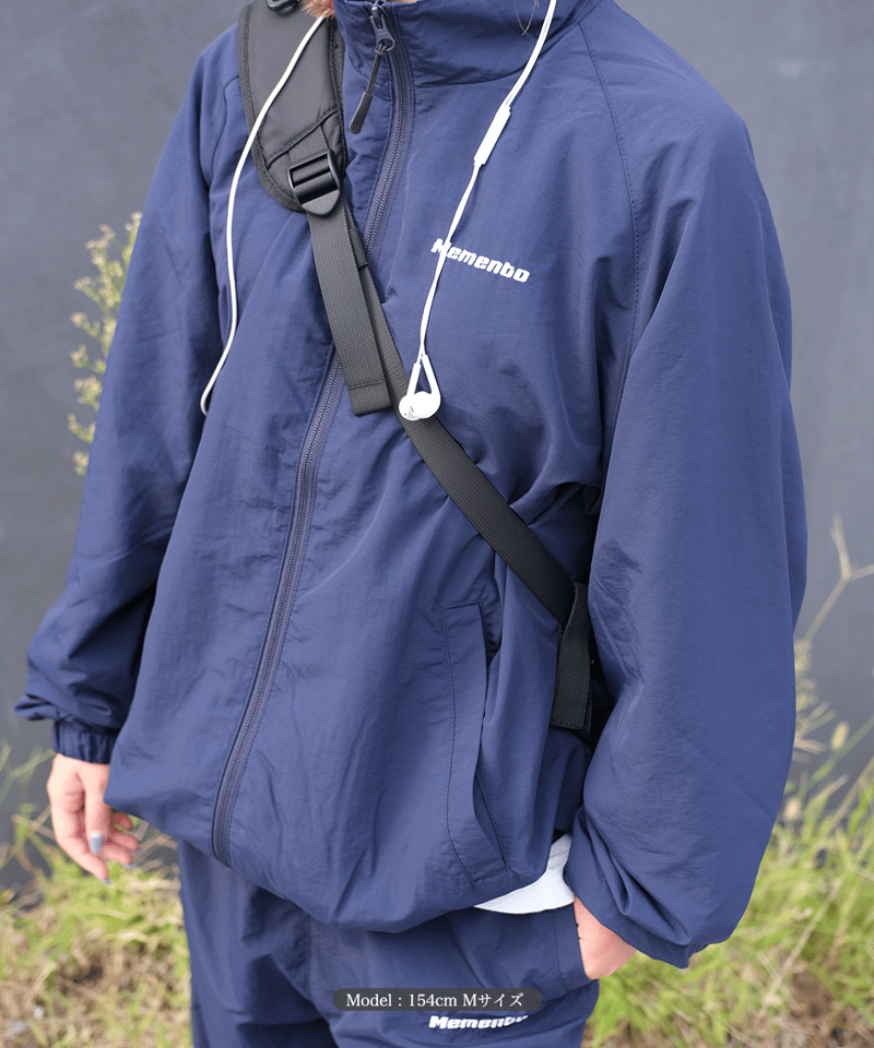 Navy】nylon track jacket | Memento