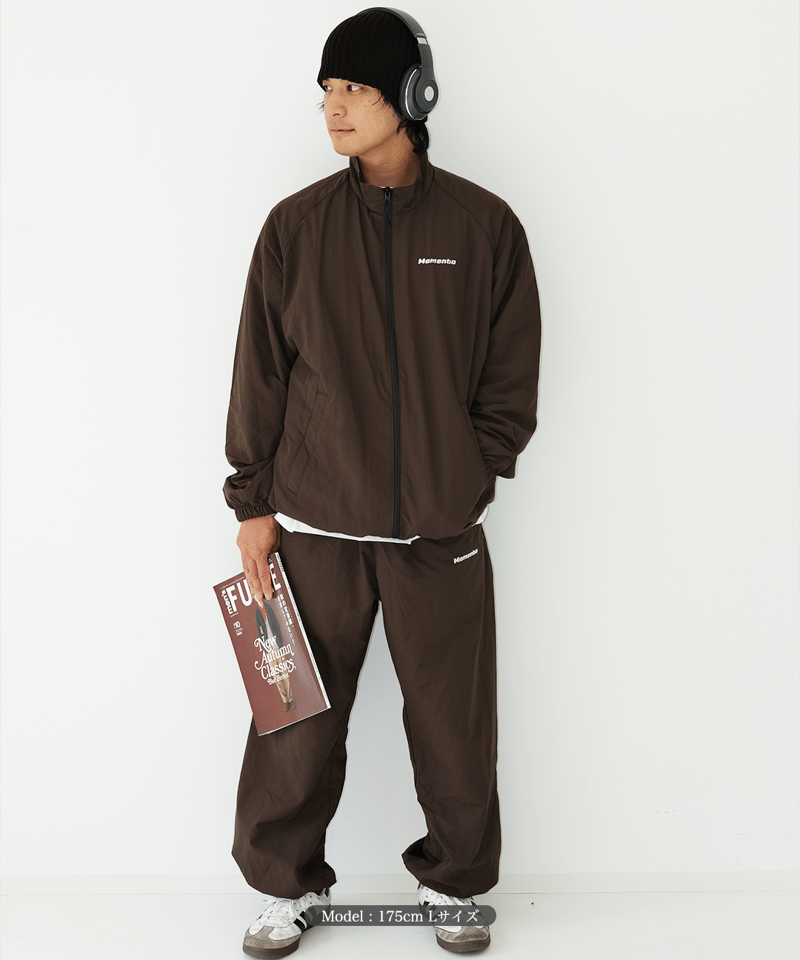 Brown】nylon track jacket | Memento