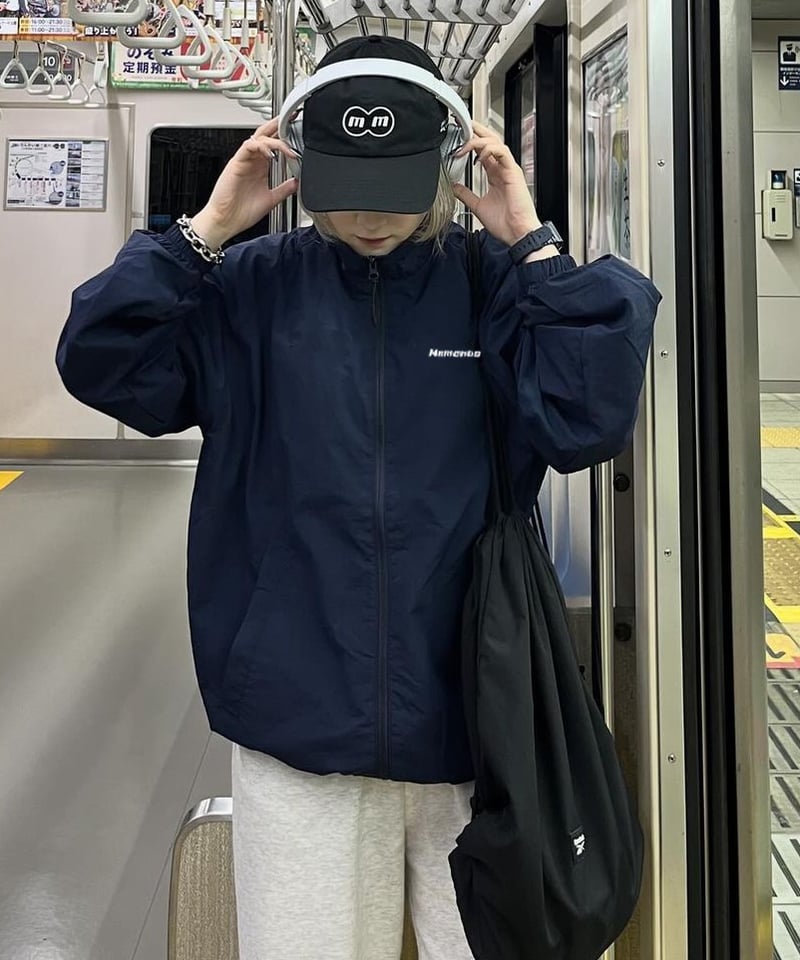 Navy】nylon track jacket | Memento