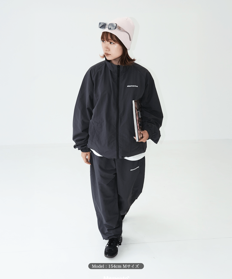 Charcoal】nylon track jacket | Memento